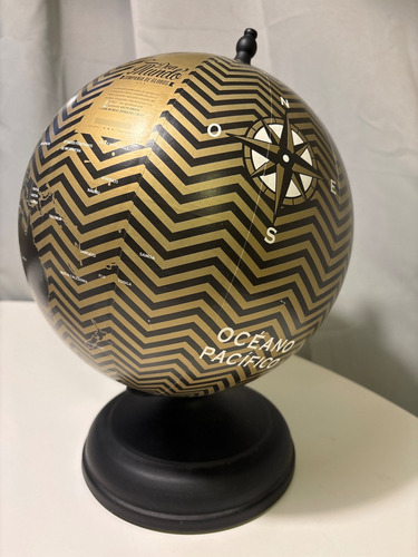 Globo Terráqueo Don Mundo Dorado Dorado Oscuro Negro (Usado)