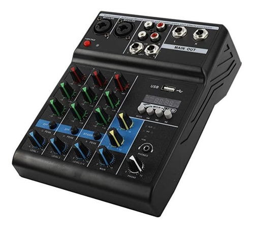 Imagen 7 de 7 de Patioer 4 Canales Mini Usb Audio Mixer Amplificador Consola.