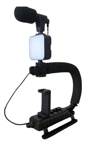 Kit Fotográfico Todo En Uno P/cámara Celular Ay-49u Luz Led Color Negro