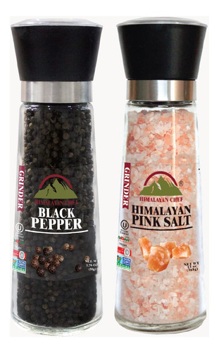 Himalayan Chef Juego De 2 Molinillos De Sal Y Pimienta Rosad