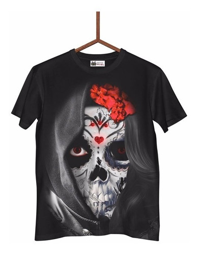 Infantil Camisa Camiseta Caveira 3d Mexicada La Muerte Morte