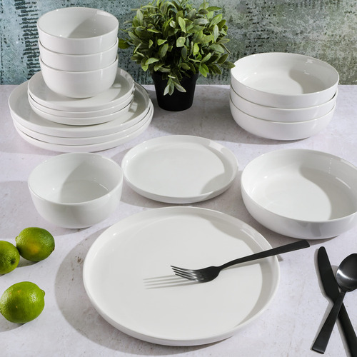 Vajilla De Porcelana Blanca Resistente Servicio Para 4 16 Pi