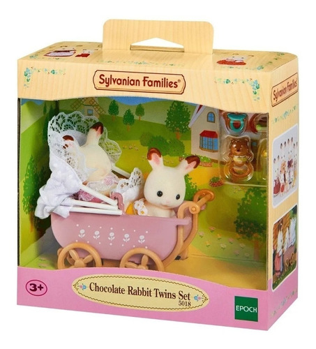 Sylvanian Families 5018 - Gemelos Conejo Con Carrito - Intek