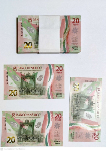 1 Billete De 20 Y 1 Moneda Bicentenario Independencia México