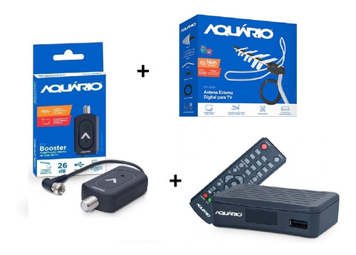Kit Conversor Digital + Amplificador Sinal + Antena Externa