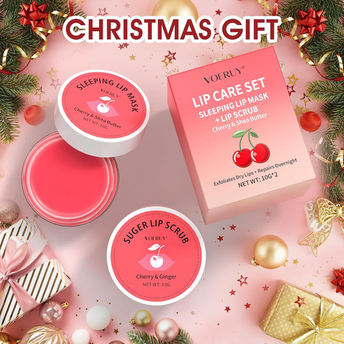 Juego De Exfoliante De Labios Y Máscara Labial, Exfoliante D