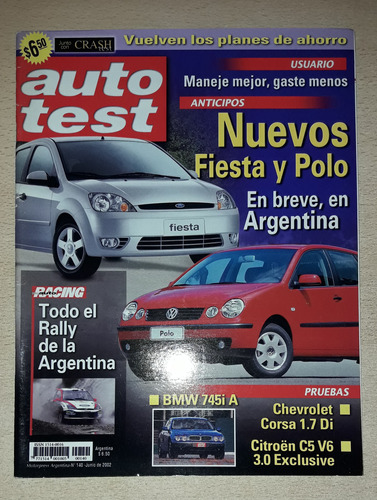 Revista Autotest N°140 Junio 2002 Nuevos Fiesta Y Polo