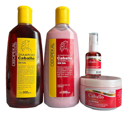 Kit Shampoo+ Acondicionador + Aceite +crema Cola Caballo