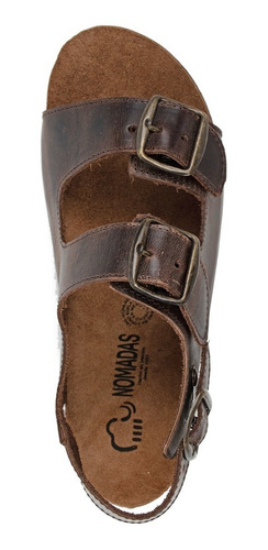 Imagen 4 de 5 de Sandalias Caballero Chanclas Hombre Piel Huarache Piel Cafe