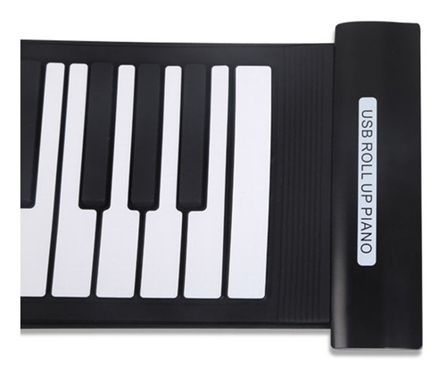 Roll Up Piano 61 llaves rueda for arriba del piano portátil USB recargable electrónico de salida MIDI rollo de la mano de piano con 128 tonos 40 canción de demostración de silicona teclado de piano Al 