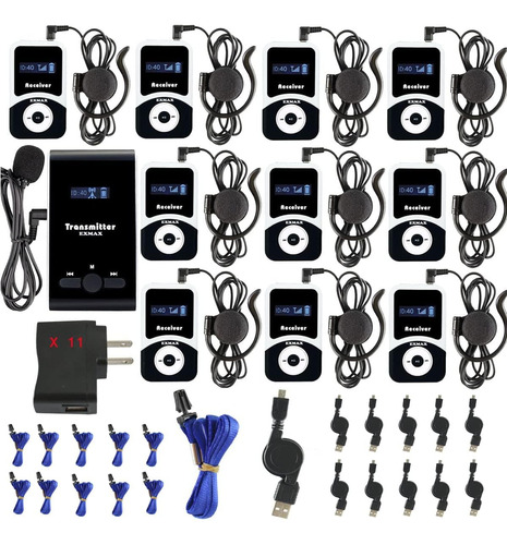 Exmax® Atg-100t 195mhz Sistema Inalámbrico De Guía Turística