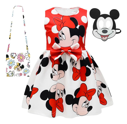 Vestido De Niña Con Dibujos Animados De Minnie Mouse Daisy P