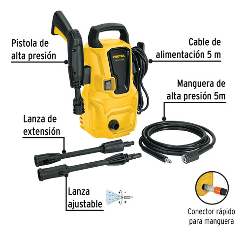 Hidrolavadora 350 Psi + Acccesorios Para Lavado De Auto