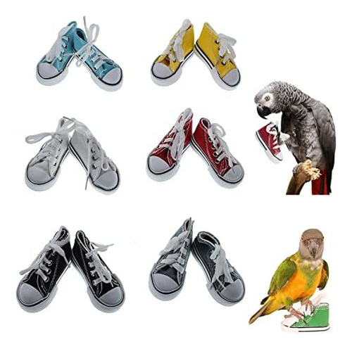 12 Piezas Zapatos Para Pájaros Mini Zapatilla De Deporte,jug