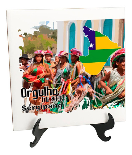 Quadro Azulejo Bandeira Sergipe Orgulho Sergipano