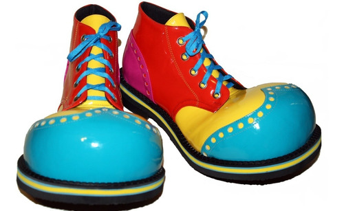 Zapatos De Payaso Profesionales Azul-amarillo-naranja-fuchsi