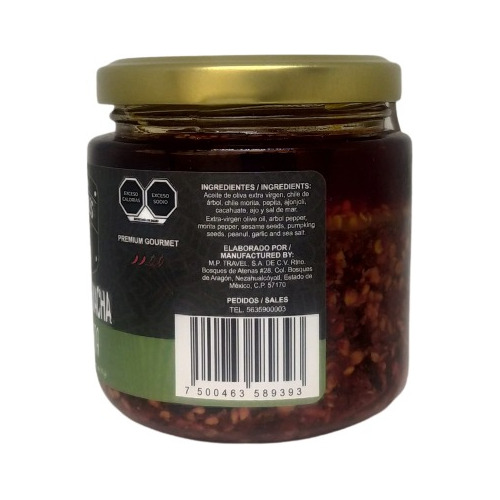 Salsa Macha Artesanal Gourmet Con Pepita 5 Chiles
