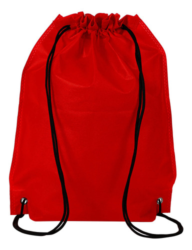 Bolsa Morral Mochila Ecologica C/tirantes 40x35cm Mylin 1pz Color Rojo