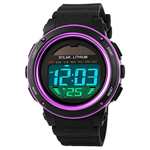 Niños Relojes Deportivos Digitales De Energía Solar R...