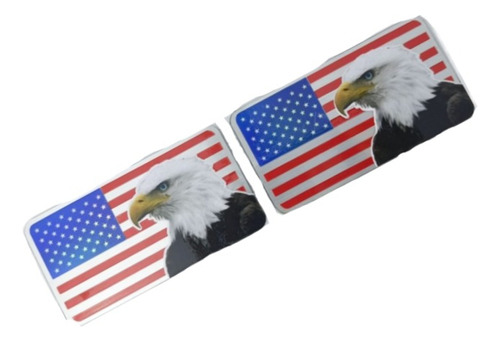 2 Banderas Emblema Rectangulares  Estados Unidos Aguila