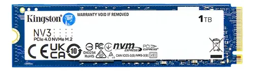 Ssd Kingston Nv3 1tb M.2 2280 Pcie 4.0 Até 6000mb/s Preto