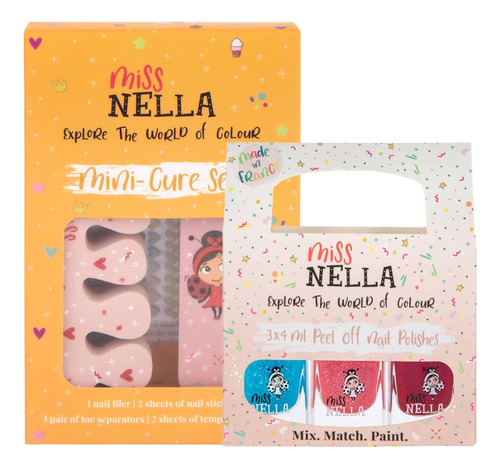 Miss Nella Kit De Unas Y Paquete De 3 Esmaltes: Accesorios D