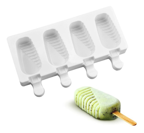 Molde De Paletas De Helado Mitad Rayada / Lauacu