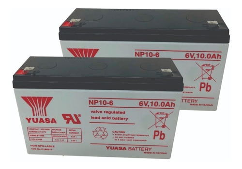 Baterias Yuasa Np10-6 Ups Juguetes 6v10ah Pack X2 Un Emporio