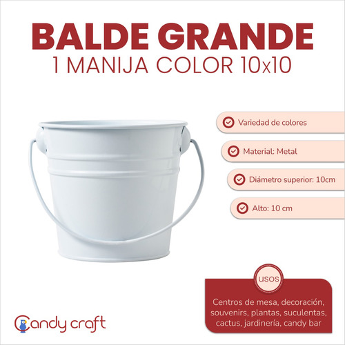 Balde Grande 1 Manija Color 10 X 10! X Unidad