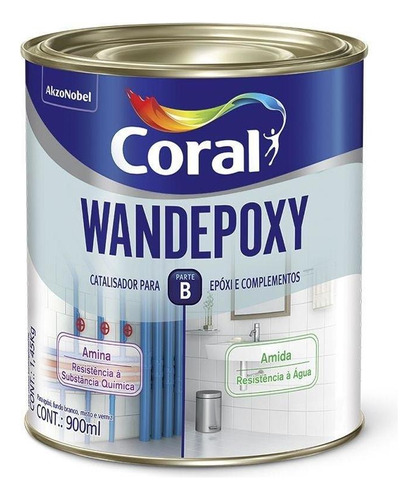 Catalisador Wandepoxy Amida Resiste Água P/ Fundo 0,9l Coral