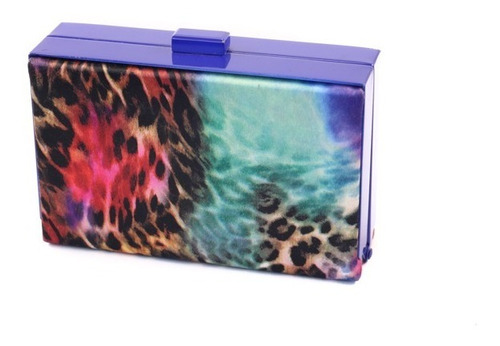 Cartera Clutch Fiesta Noche Atigrado Multicolor Importados 