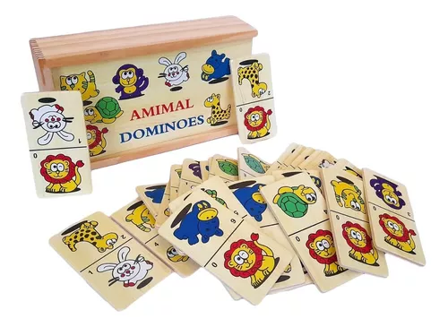 Domino Infantil En Madera De Animales Niños Didáctico