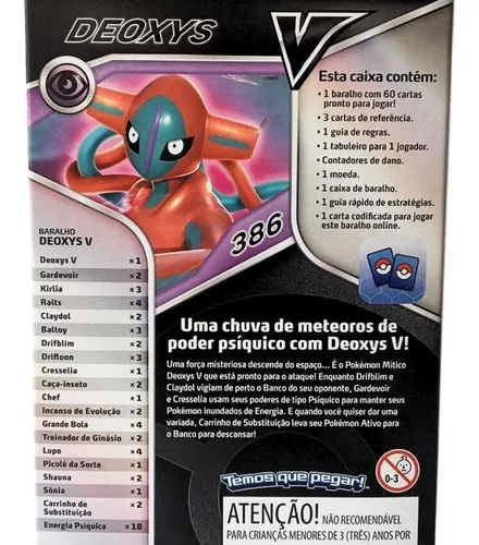 Deck de Batalha V - Zeraora V ou Deoxys V - Baralho de Batalha