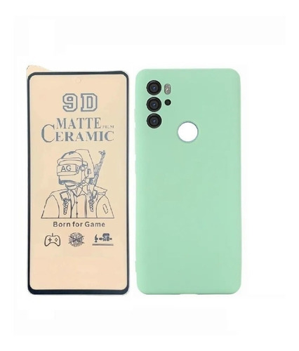 Funda Forro Silicona Para Motorola G71 + Vidrio Cerámico