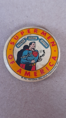Antiguo Pin O Botón Promocional De Superman 1961