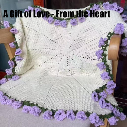 Para Diy O De Flores Hecho A Mano A Ganchillo, Manta Rosa