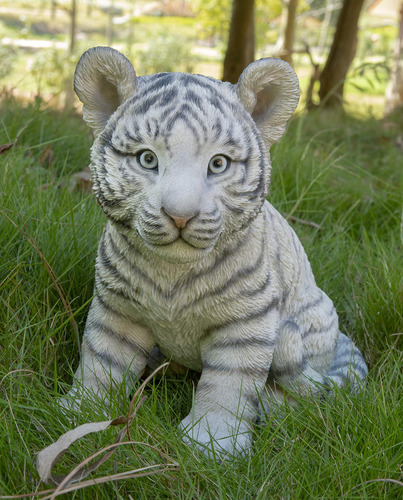 Estatua Tigre Blanco Sentado Cub