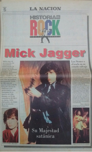 Suplemento La Nación Historia Rock 07/1993 Mick Jagger Gunsr