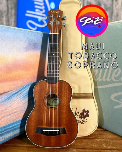 Ukulele Seizi Maui Plus Soprano Acústico Tobacco Com Bag Cor Marrom