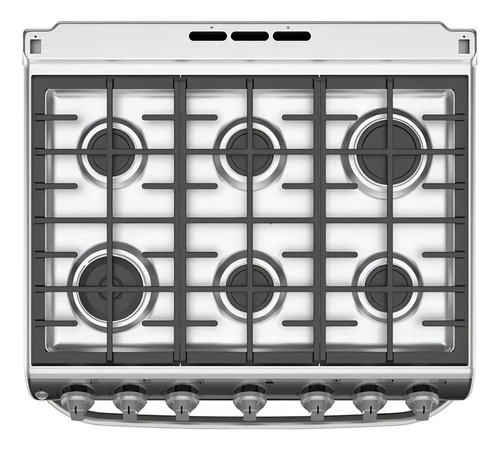 Estufa Piso Mabe 30 Inoxidable 6 Parrillas Dem7672cfix1 Color Plata/Negro Tipo de conexión Gas envasado