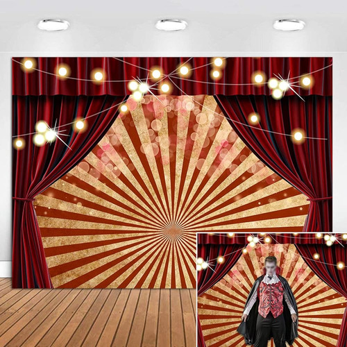 Carnival Red Curtain Circus Backdrop Para Fotografía 7x5ft G