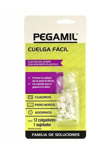 Imagen 1 de 2 de Cuelga Facil Pegamil Blister X 12 Unidades Clavo