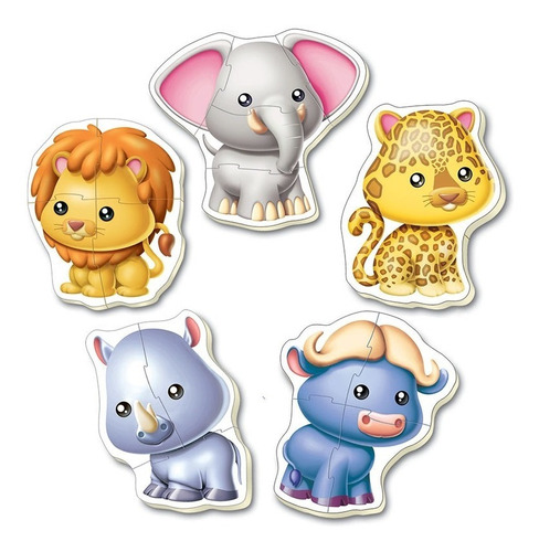 Puzzle Baby Animales Salvajes 5 En 1