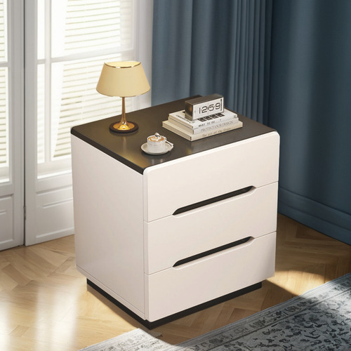 Mesa De Noche Minimalista Moderna 3 Cajones Mdf
