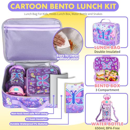 Jgo Lonchera Bento Para Niños Con Recipientes Herméticos De