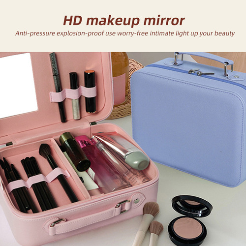 Storage Bag Case Cosmetic Train Makeup Mirror With Portable