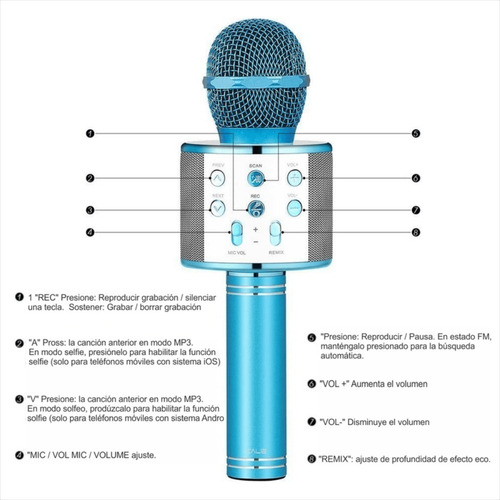Micrófono Inalámbrico Para Kareoke Con Bocina