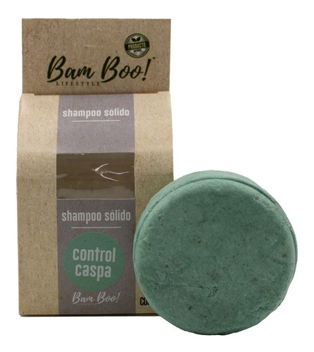 Imagen 1 de 10 de Shampoo Sólido Artesanal Control Caspa 80 G Bam Boo!
