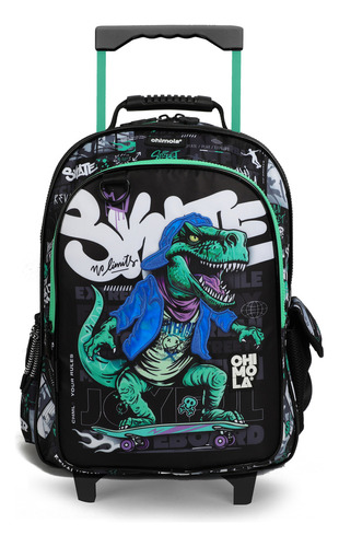 Mochila Carrito 16 Pulgadas Chimola Personajes Nena Nene Color Dino Diseño De La Tela Estampado