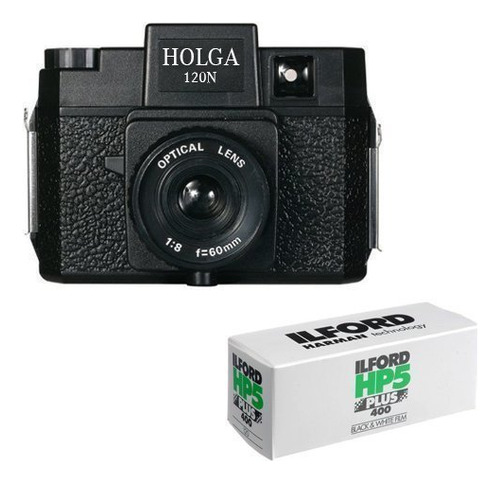 Holga 120n  Cmara De Video De Formato Medio (negro) Con Pelc